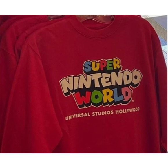 Universal Studios Hollywood Super Nintendo World Mario Red Sweatshirt Pullover L - Picture 6 of 9